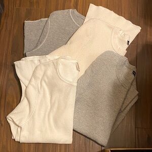 Bundle of 4 men’s thermal long underwear shirts L